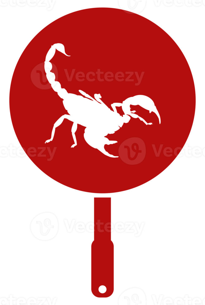 Scorpion on the Pan Silhouette for Bizarre or Extreme or Exotic Food, Traditional Food in Asian Country, Culinary Sign for Icon Symbol, Apps, Pictogram, Logo, Website, or Graphic Design Element. PNG