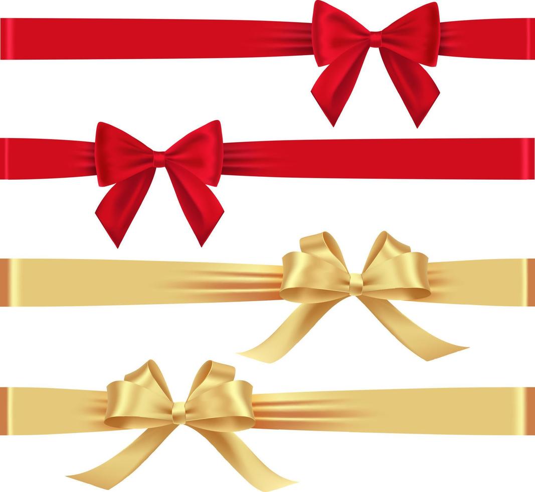 Set of golden vector ribbons for your text.