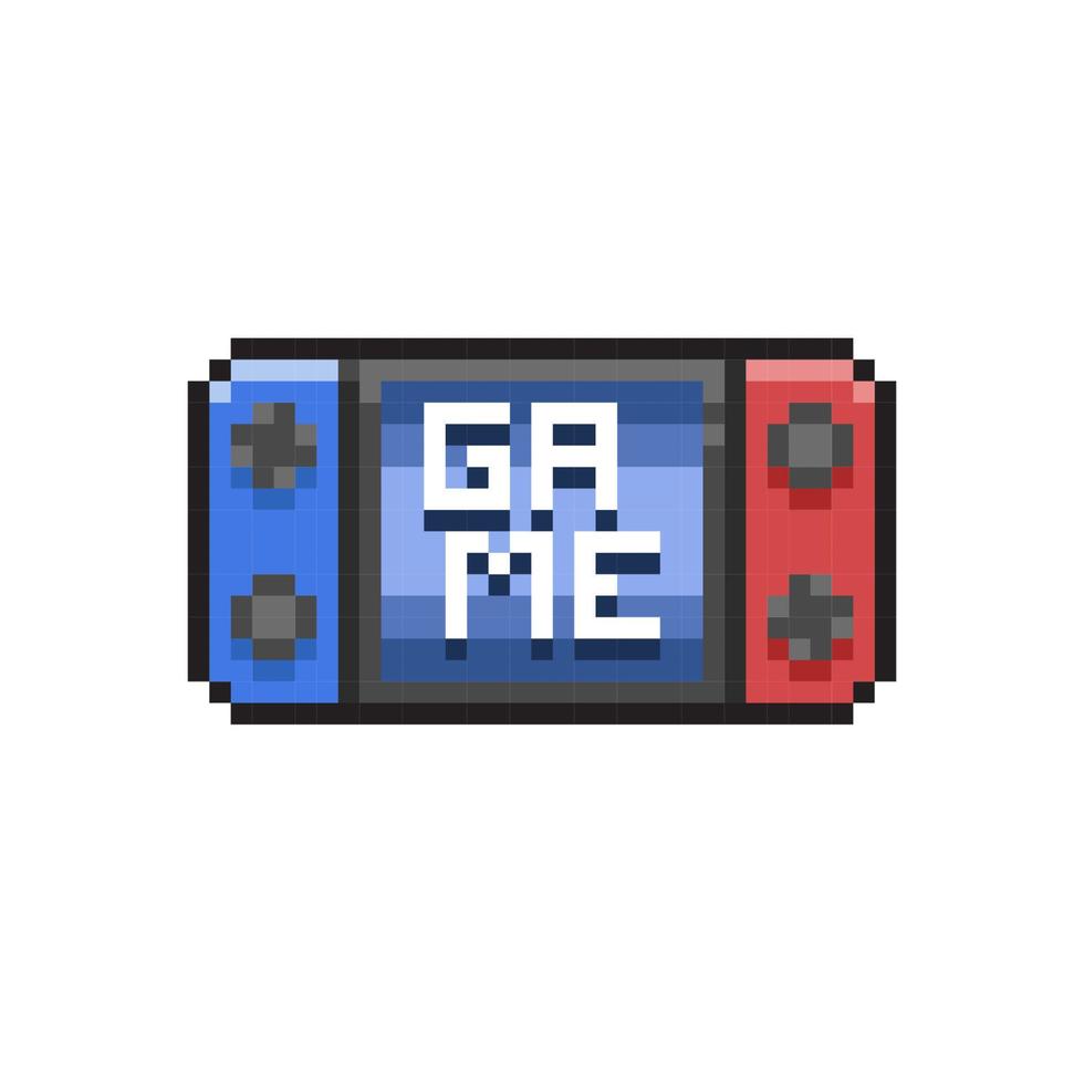 portable game console in pixel art style vector