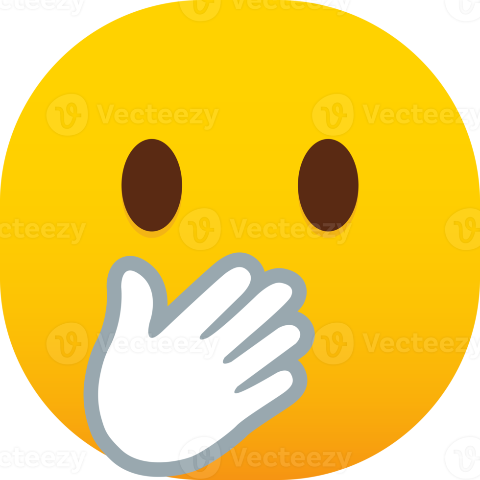 viso con Aperto occhi e mano al di sopra di bocca emoji png