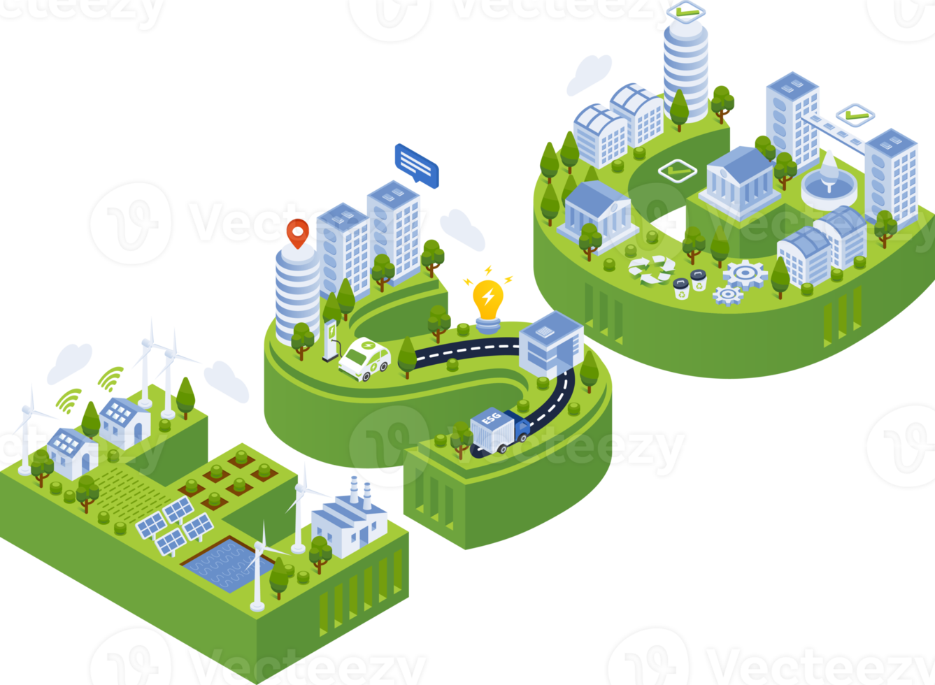 ESG Sustainability Environmental Isometric Illustration png