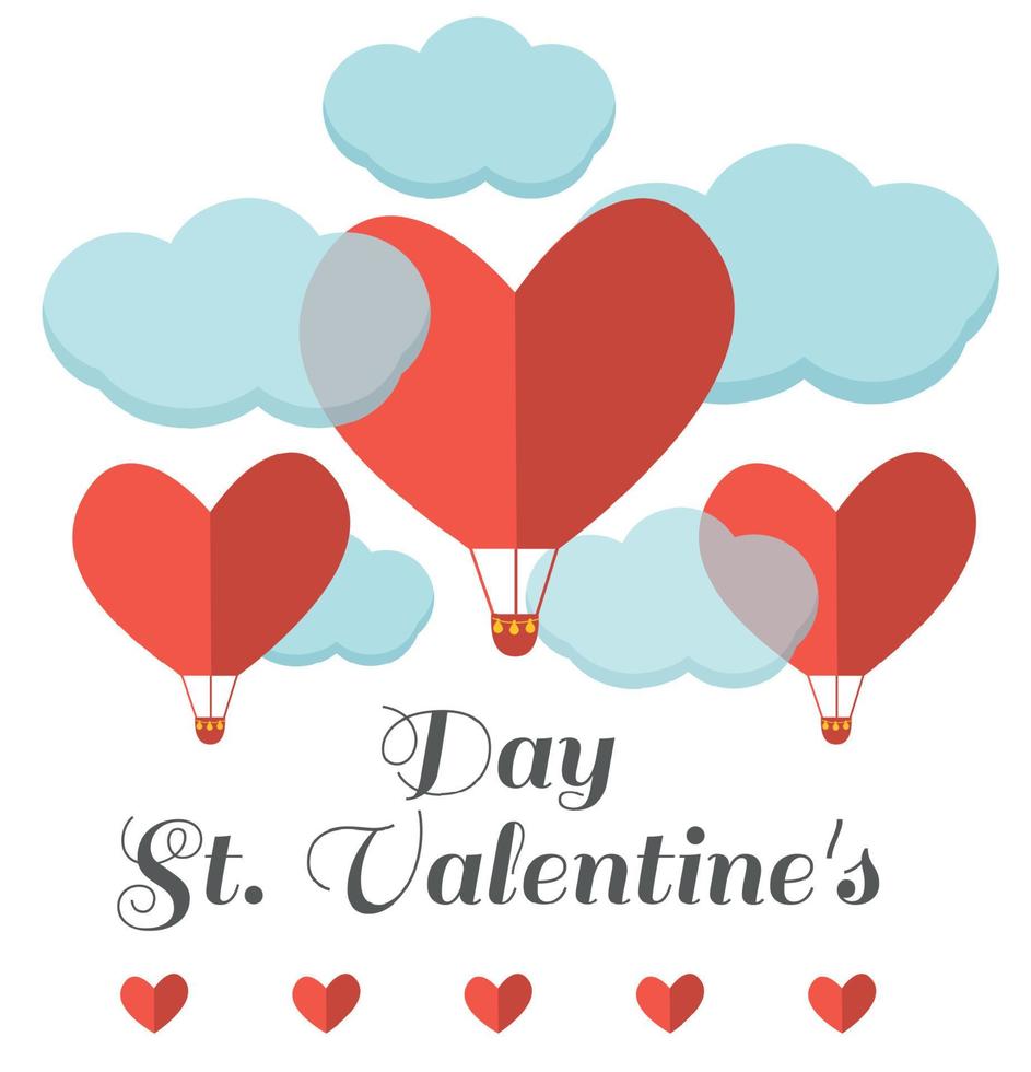 Valentine's Day. Heart-shaped balloon. Vector illustration