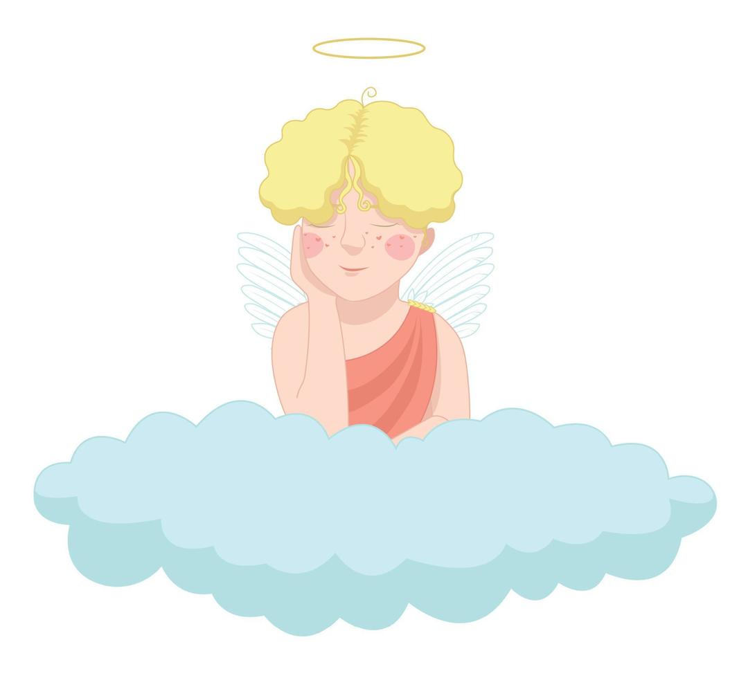 San Valentín día. ángel en un nube. vector ilustración. el 14to de febrero. amor.