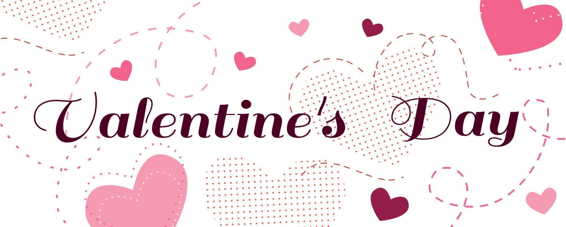 Valentine's day background with hearts vector