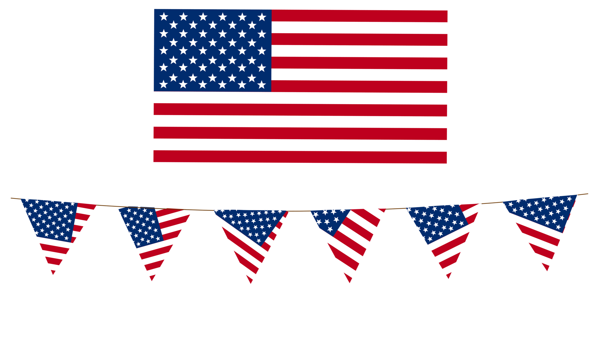 Hanging flag decorated with American national pattern transparency