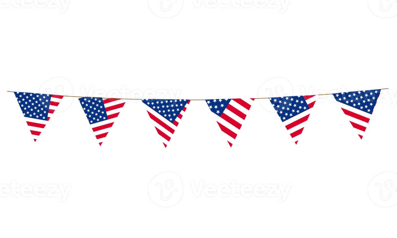 pendaison drapeau décoré avec américain nationale modèle transparence png