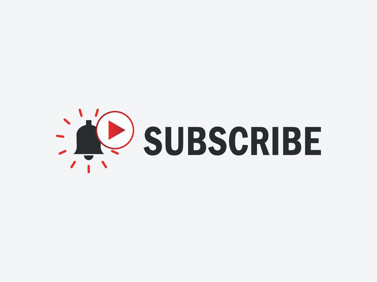 Subscribe Bell Icon red play button for website Free Vector
