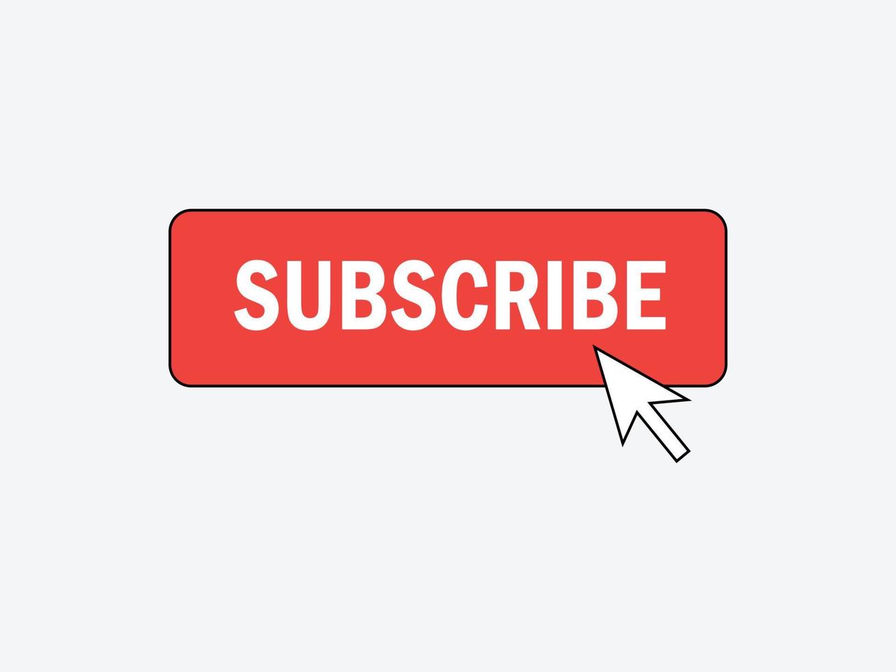 Subscribe red button and click symbol Free Vector