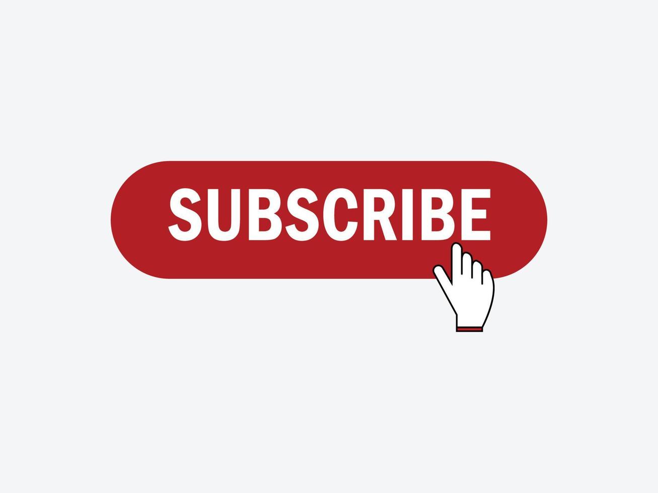 Subscribe red button and click symbol Free Vector