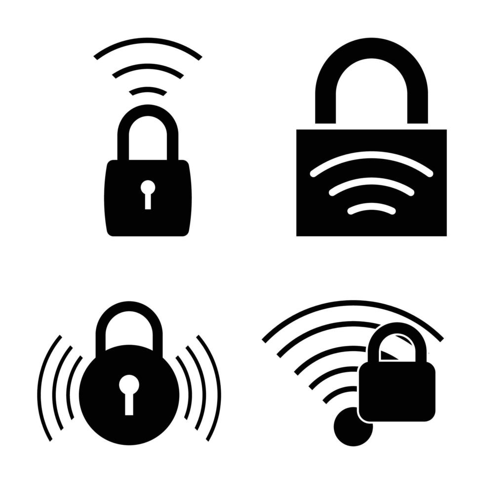 locked wifi signal icon vector