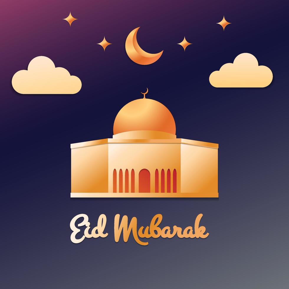 3d moderno islámico fiesta bandera, adecuado para eid, ramadán, eid Alabama adha y mawlid luna, mezquita, mezquita Alabama aqsa decoración, noche antecedentes vector