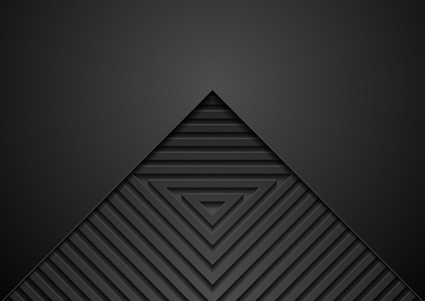 Black technology background with geometric triangle stripes vector