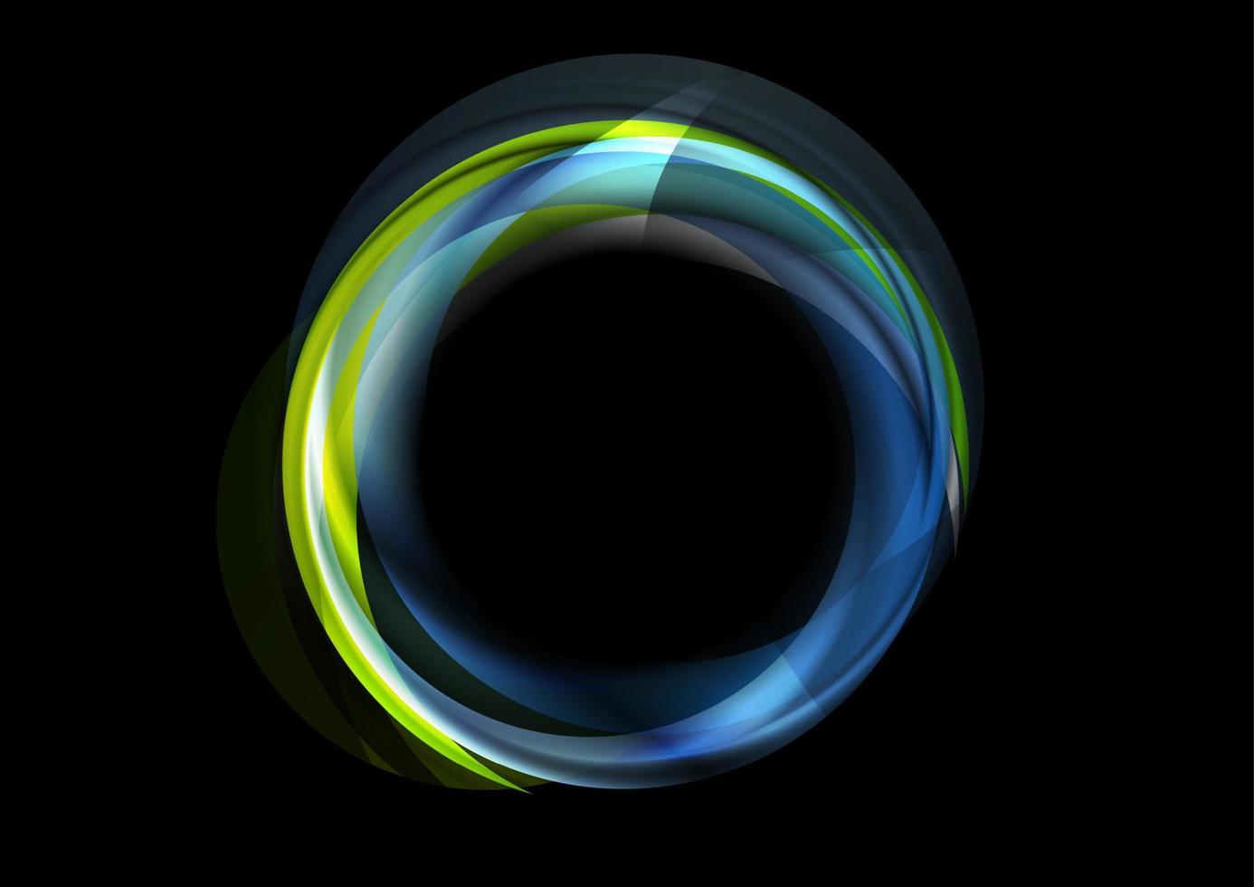 Colorful blue green glowing abstract circular logo background vector