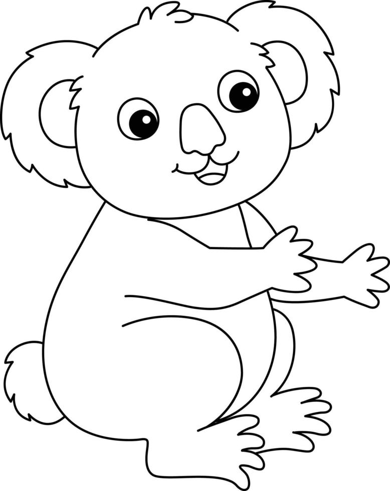 Koala Isolated Coloring Page for Kids vector