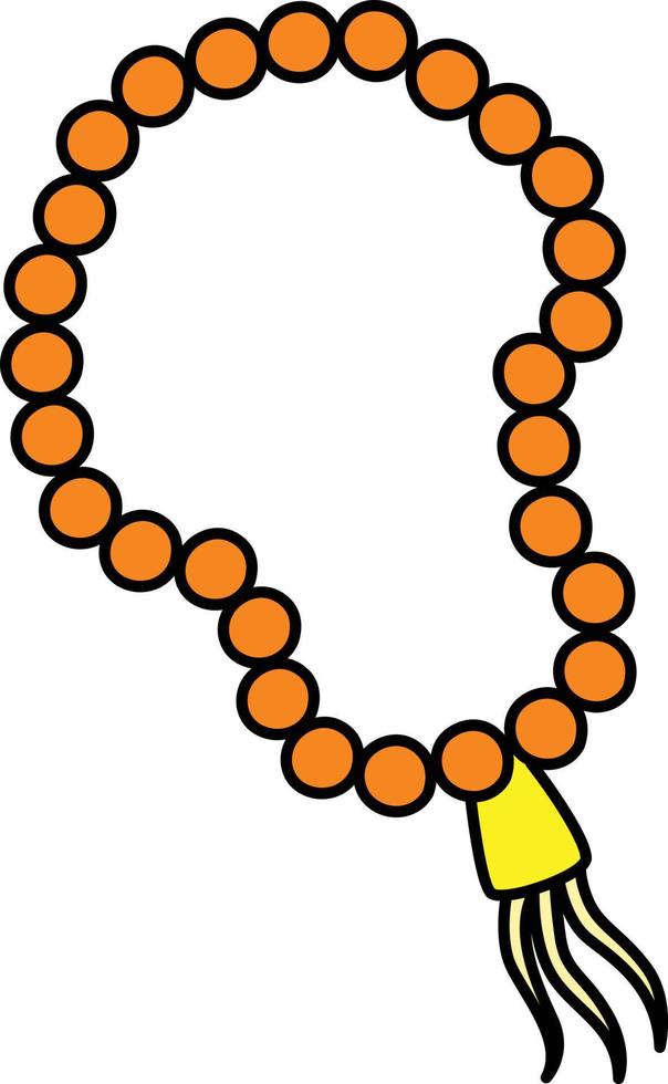 Ramadan Muslim Prayer Beads Cartoon Clipart vector