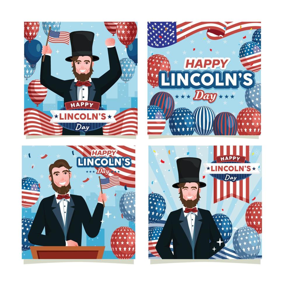 Abraham Lincoln's Day Social Media Post vector