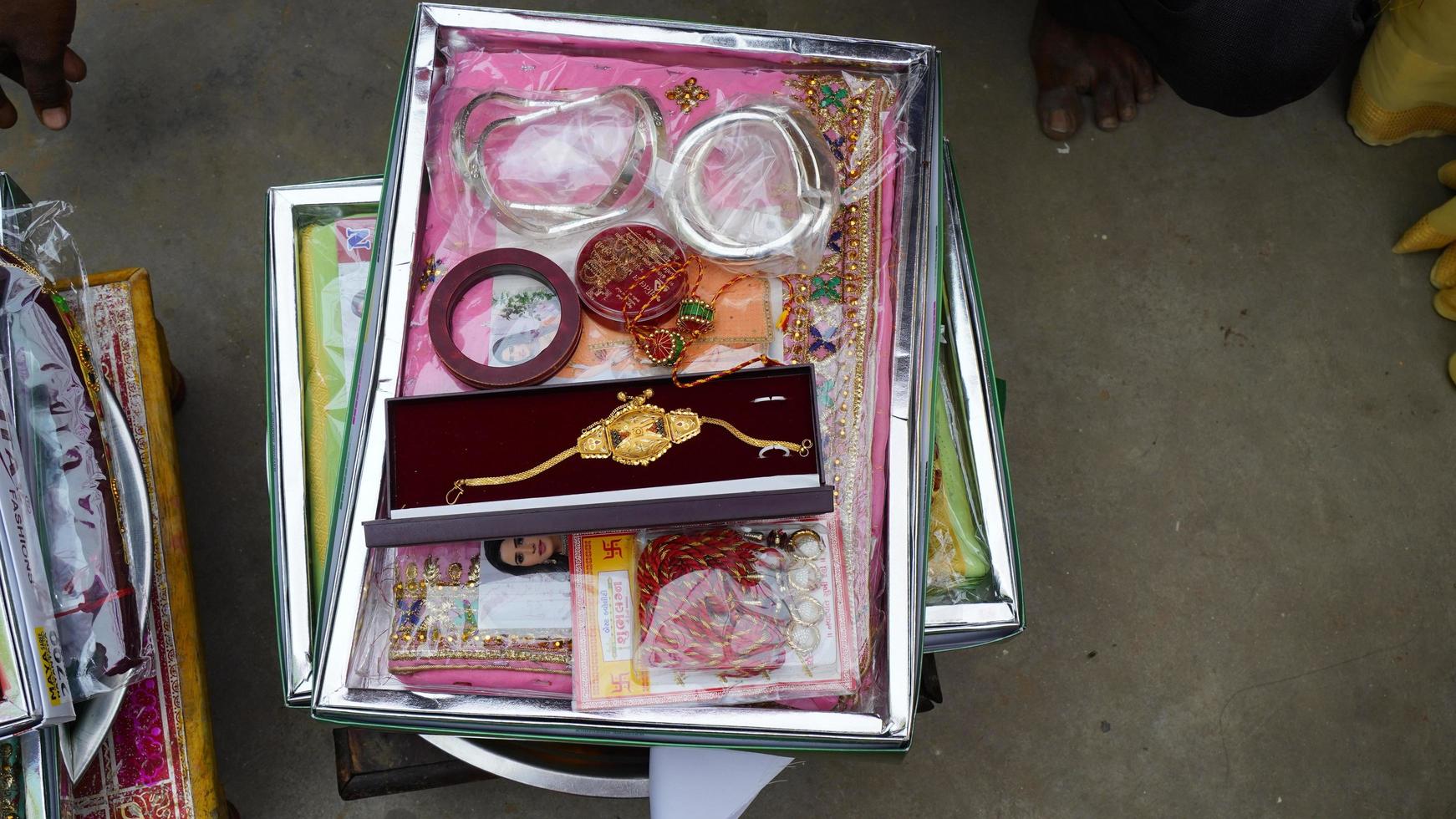 Indian village jewellery gold and silver for wedding photo