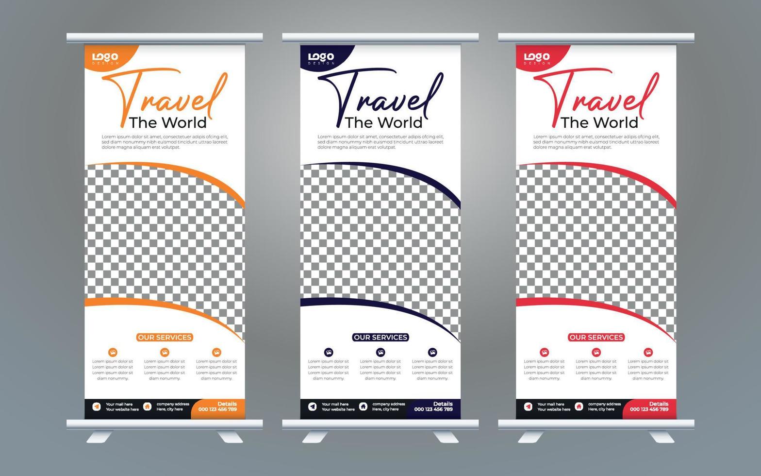 Travel Rack Card or Dl Flyer Template. Tour Poster Leaflet Design Template vector