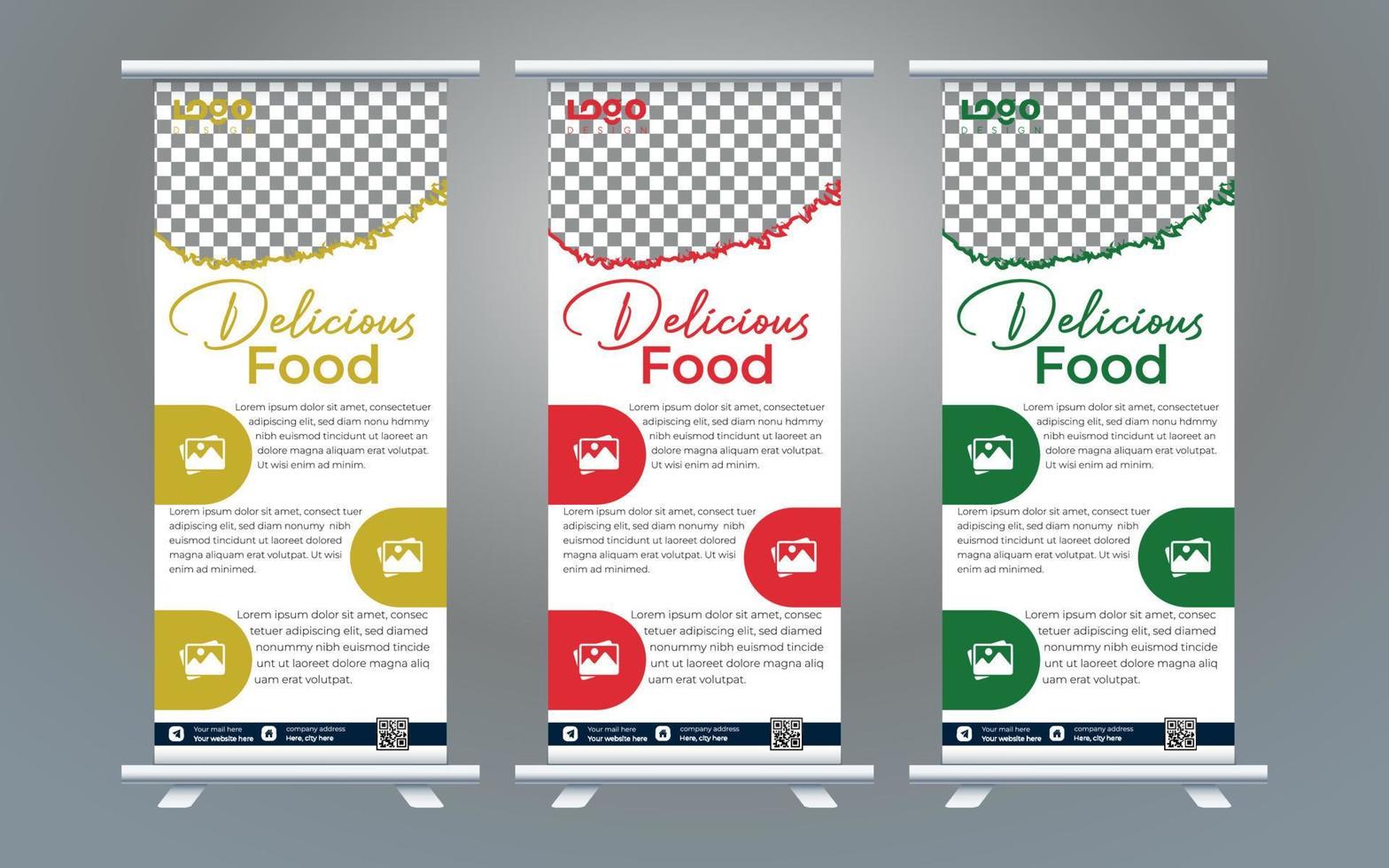 Roll up banner business design on background.Brochure template layout,cover design,annual report,leaflet,presentation background,display,flag-banner,layout in rectangle vinyl with Vector Illustration.