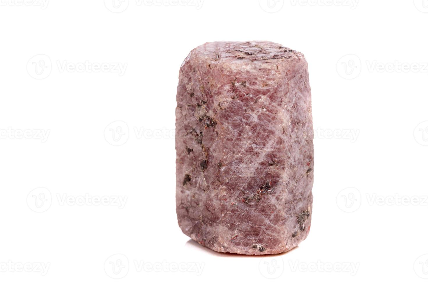 Macro mineral stone Ruby in the breed a white background photo