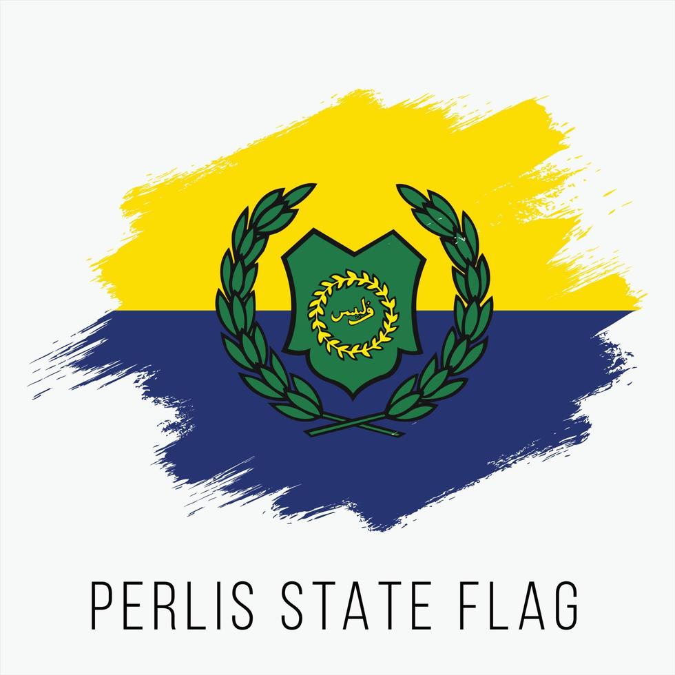 Malaysia State Perlis Vector Flag Design Template