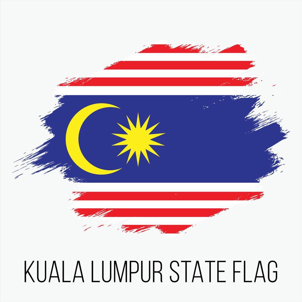 Malaysia State Kuala Lumpur Vector Flag Design Template