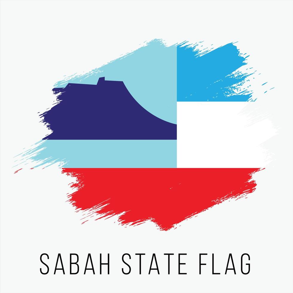 Malaysia State Sabah Vector Flag Design Template