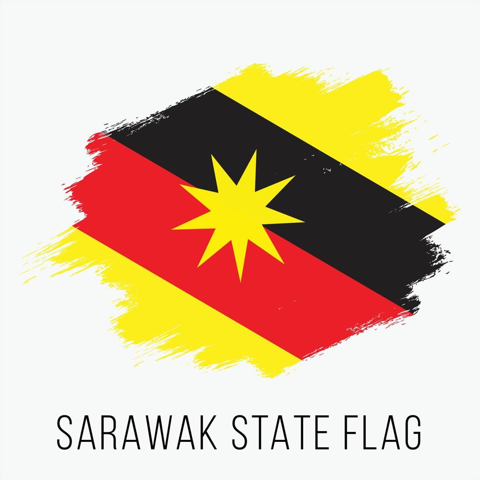 Malaysia State Sarawak Vector Flag Design Template