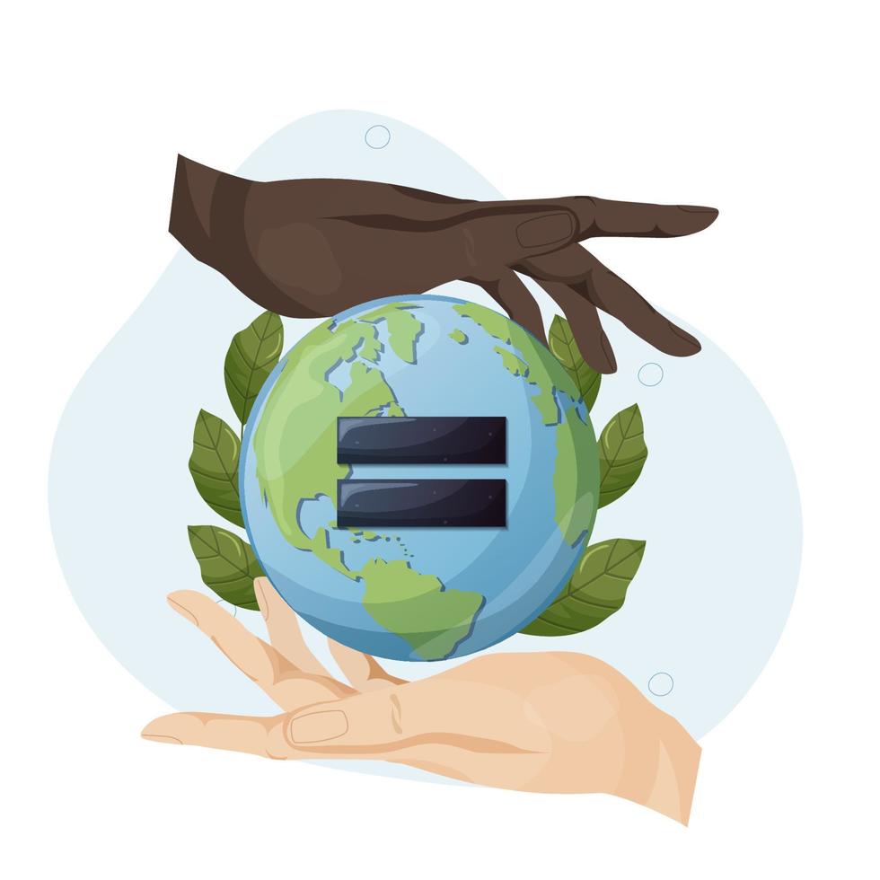 World Fair Trade Day. equal working conditions. flat, cartoon style. vector