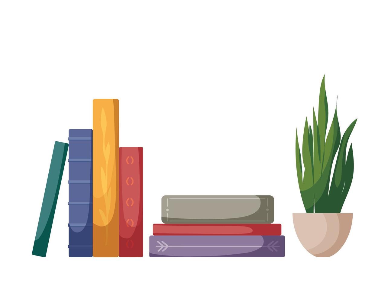 World Book Day. Books stack composition. Cozy vector poster illustration. Love of reading concept.
