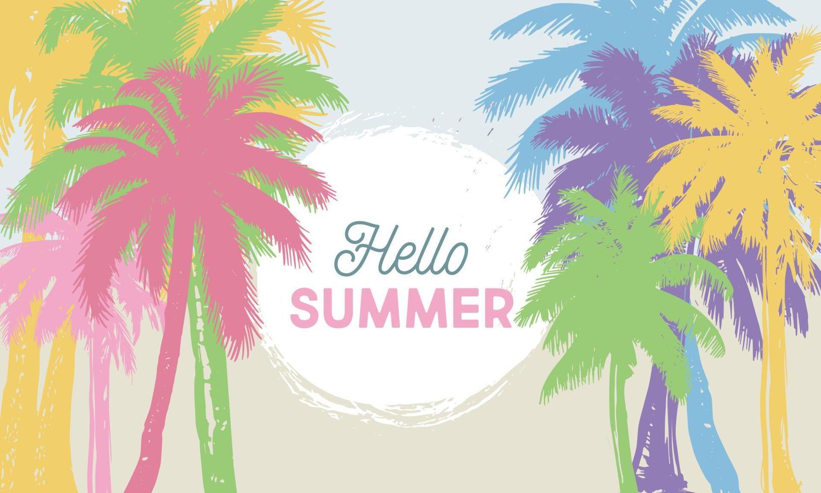 Summer Sale, Palm hand drawn illustrations, vector. vector