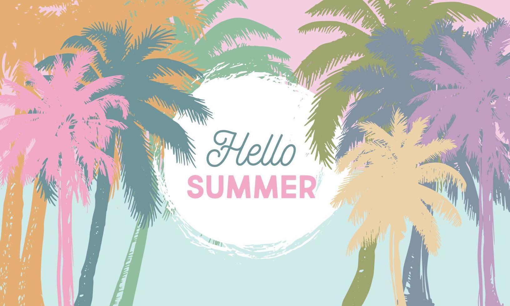 Summer Sale, Palm hand drawn illustrations, vector. vector