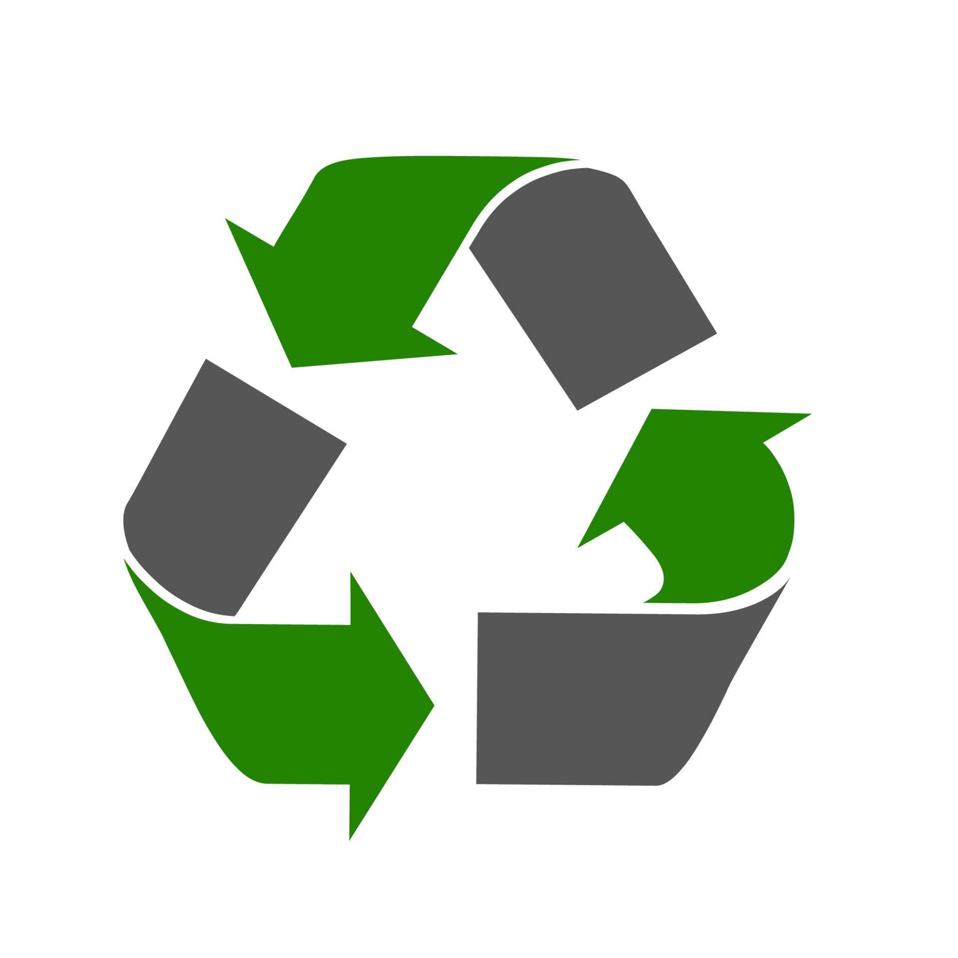 The universal recycling symbol. International symbol used on packaging