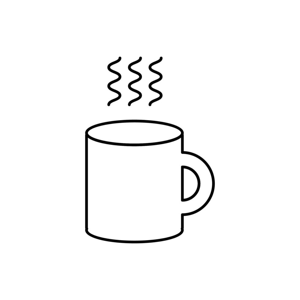 Mug with Hot Drink Monochrome Isolated Sign. Perfect for using in banners, fliers, business cards, stores, shops vector