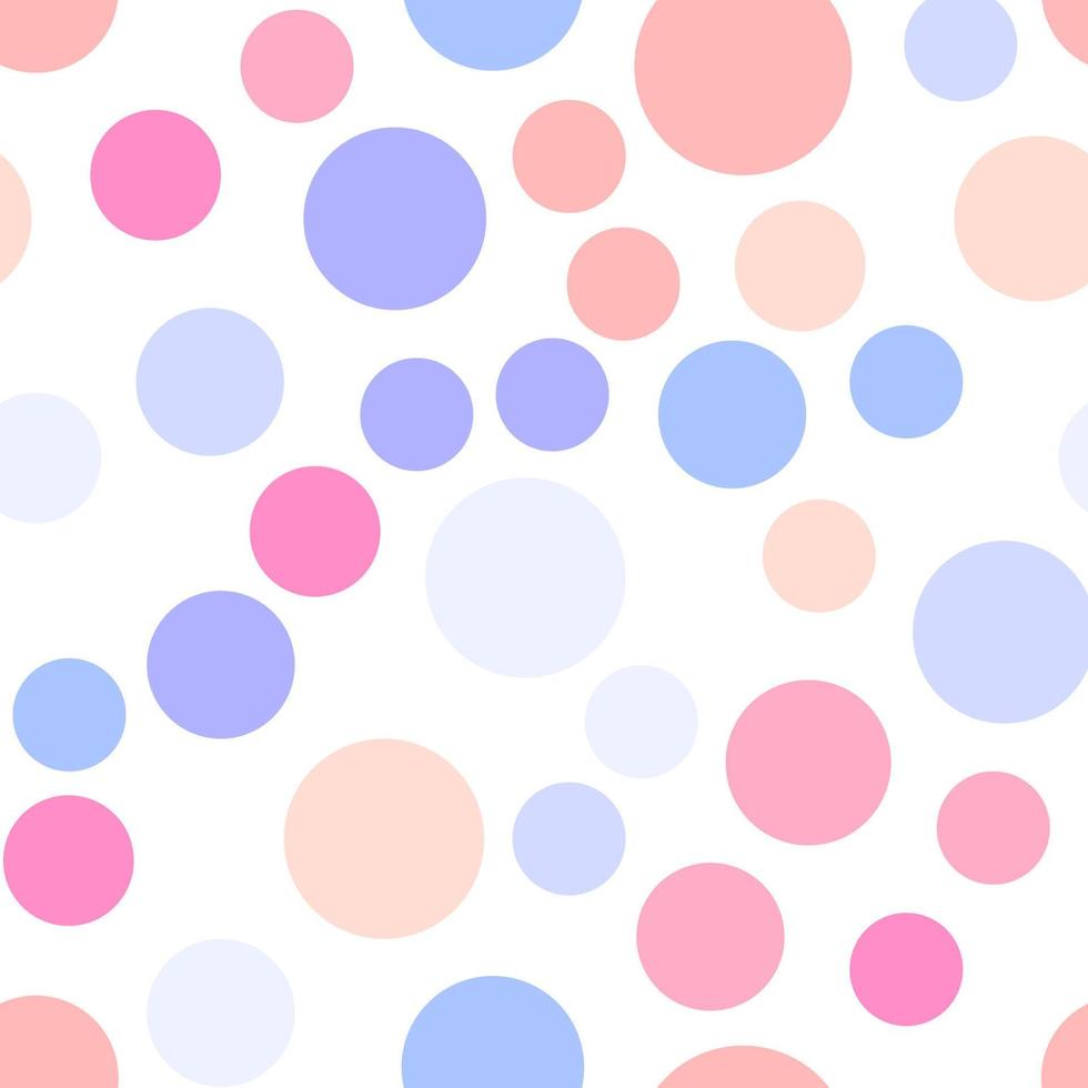 Vibrant seamless repeating pattern of pastel blue, purple, pink bubbles for printing on clothes, bags, cups, wallpapers, postcards, wrappers and other surfaces vector