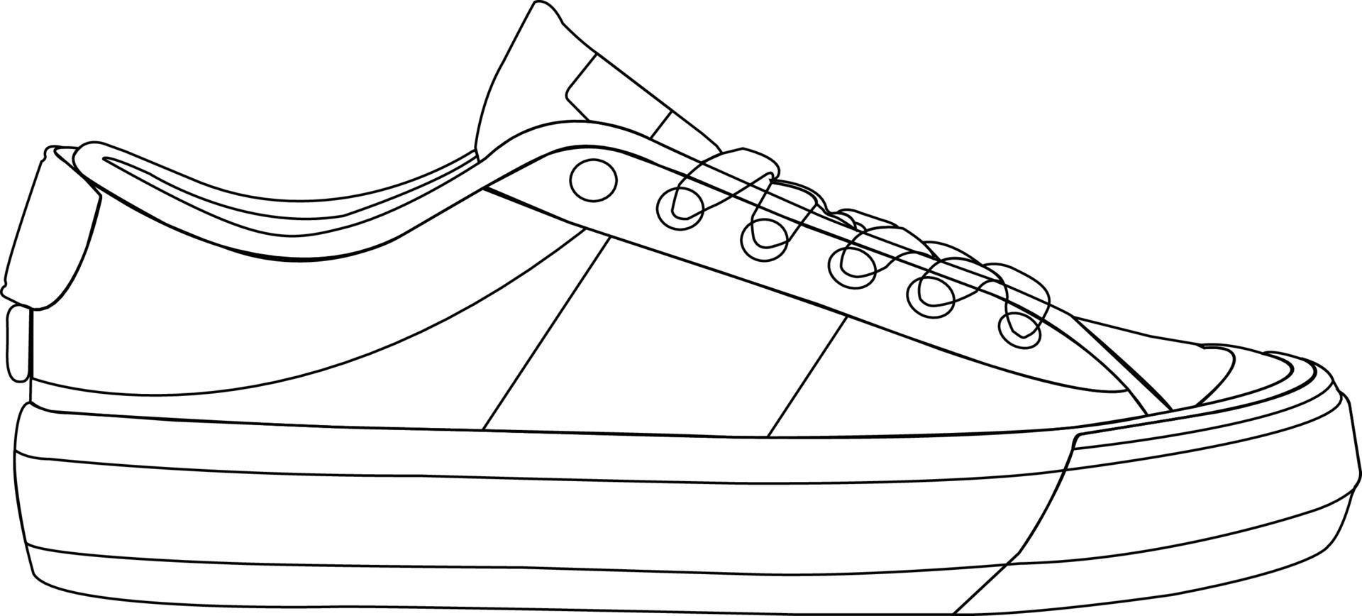 Sneaker shoes. Shoes line art design 21969545 Vector Art at Vecteezy