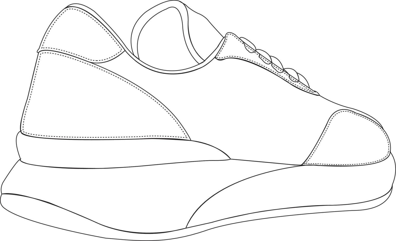Sneaker shoes. Shoes line art design vector