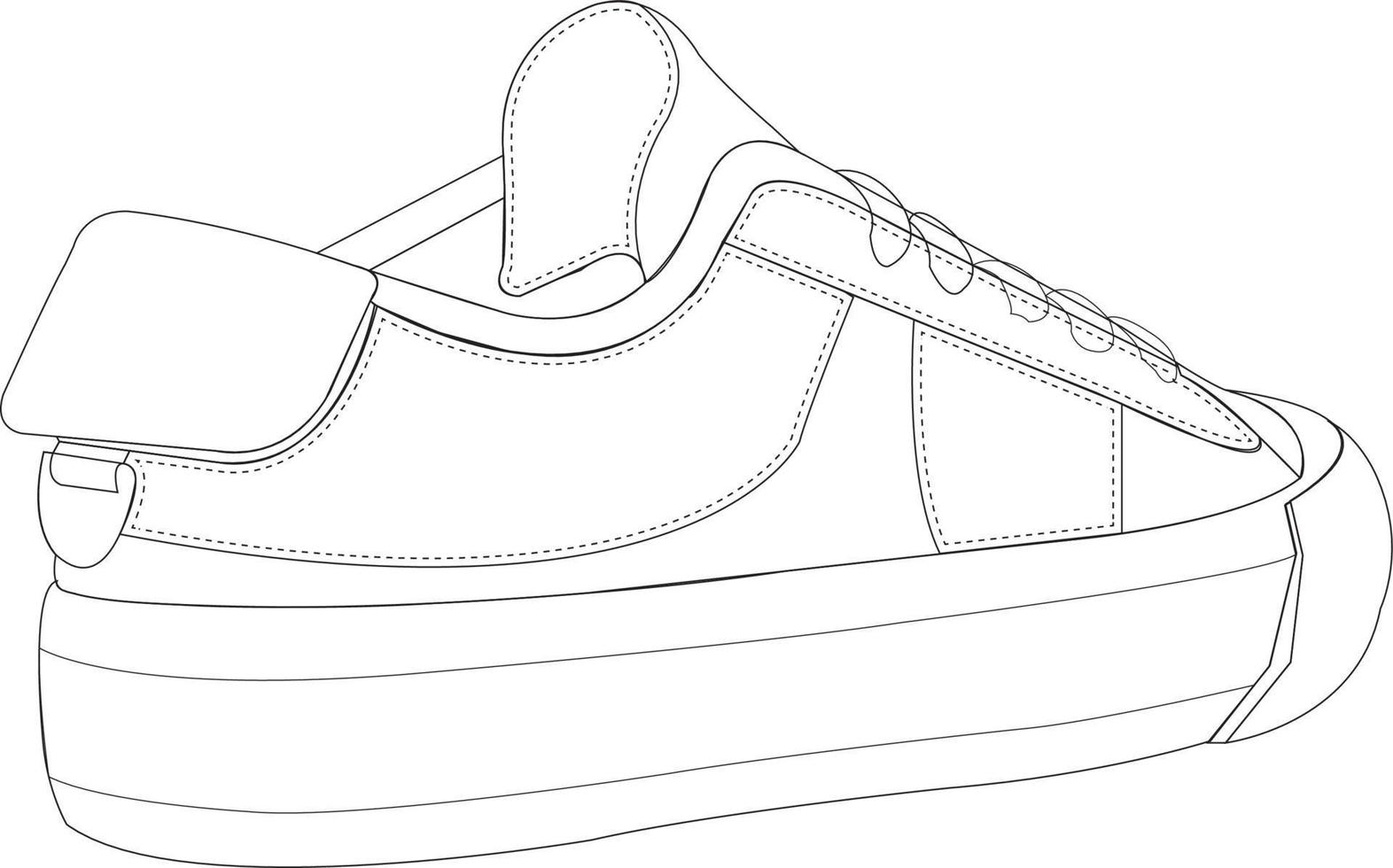 zapatilla de deporte zapatos. Zapatos línea Arte diseño vector