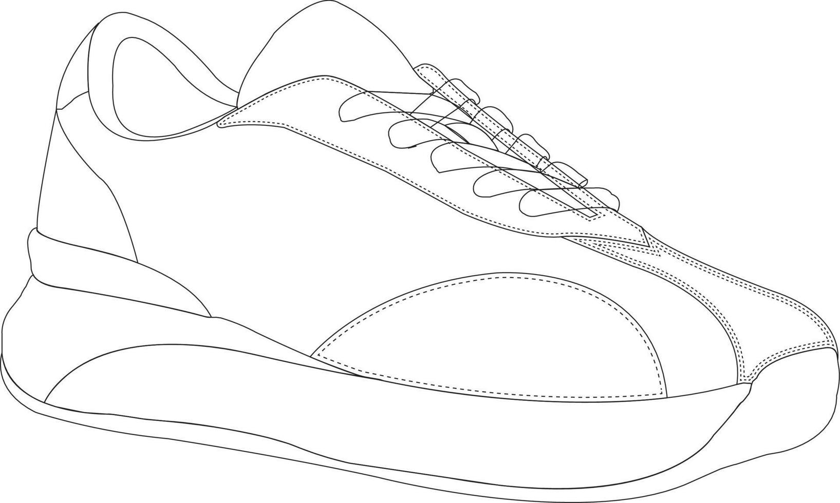 Sneaker shoes. Shoes line art design vector