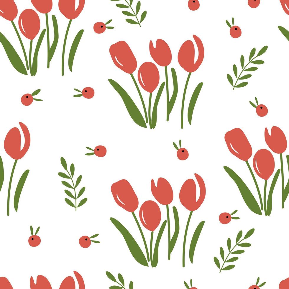 beautiful tulips seamless pattern for fabric, wrapping or book cover. vector