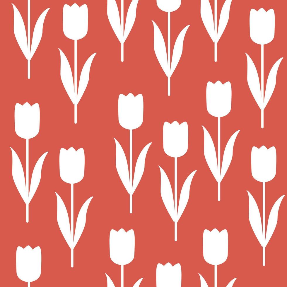 rosado y blanco hermosa tulipanes sin costura modelo para tela, envase o libro cubrir. vector