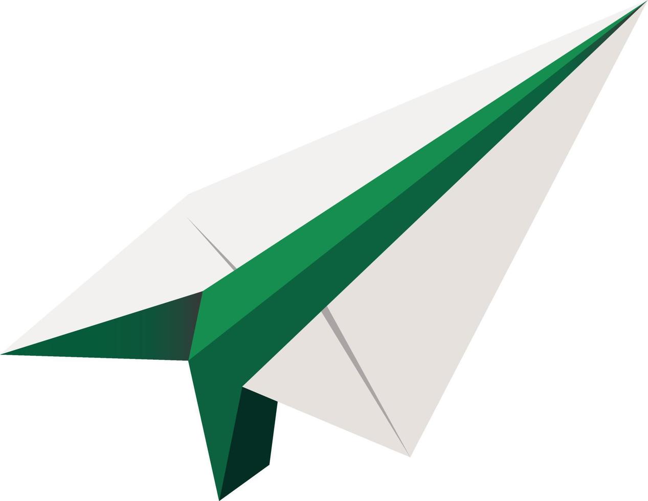 verde y blanco papel avión icono vector