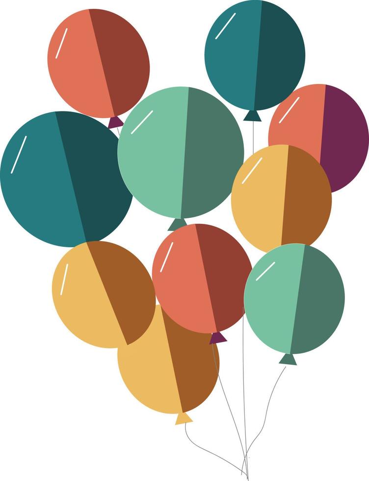 Bunch of air balloons icons vector