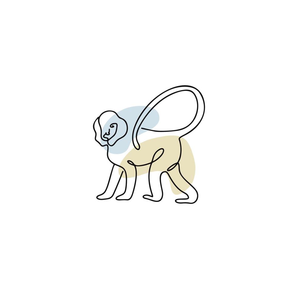 Chinese Zodiac Symbol Monkey Illustration In Line Art Style With Boho chinese-zodiac-symbol-monkey-illustration-in-line-art-style-with-boho