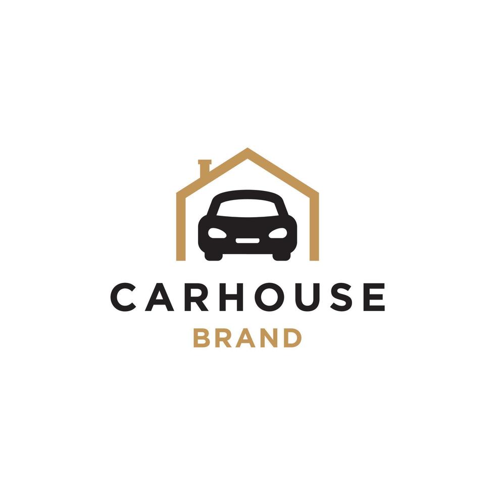 Car and house logo icon vector, car out from garage, concept for insurance, vehicle dealership and garage icon concept simple minimal modern style illustration. vector