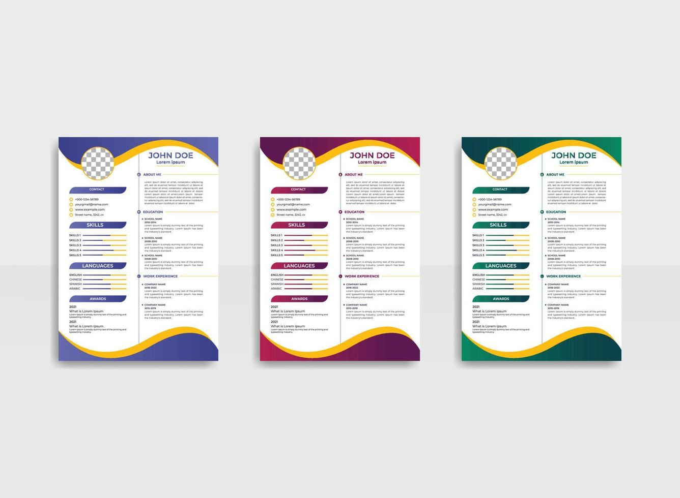 Clean and simple creative cv template design vector
