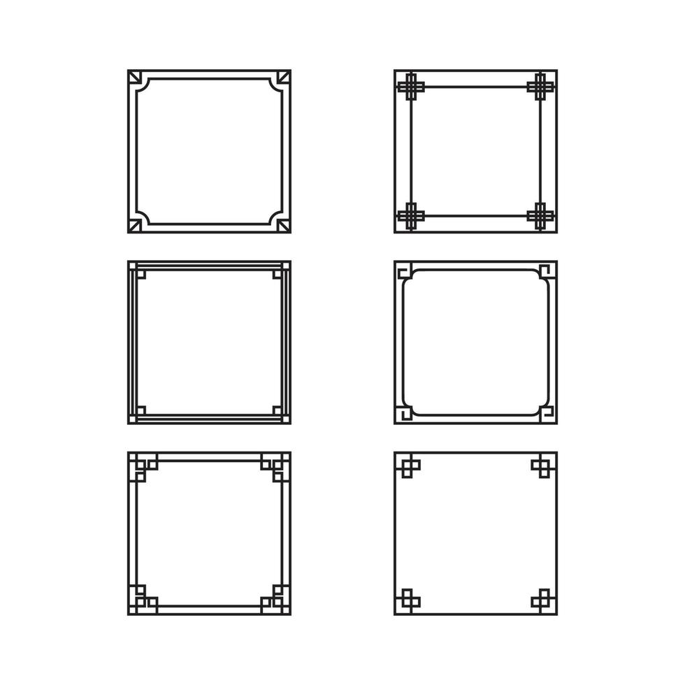 elegant geometric frames collection vector