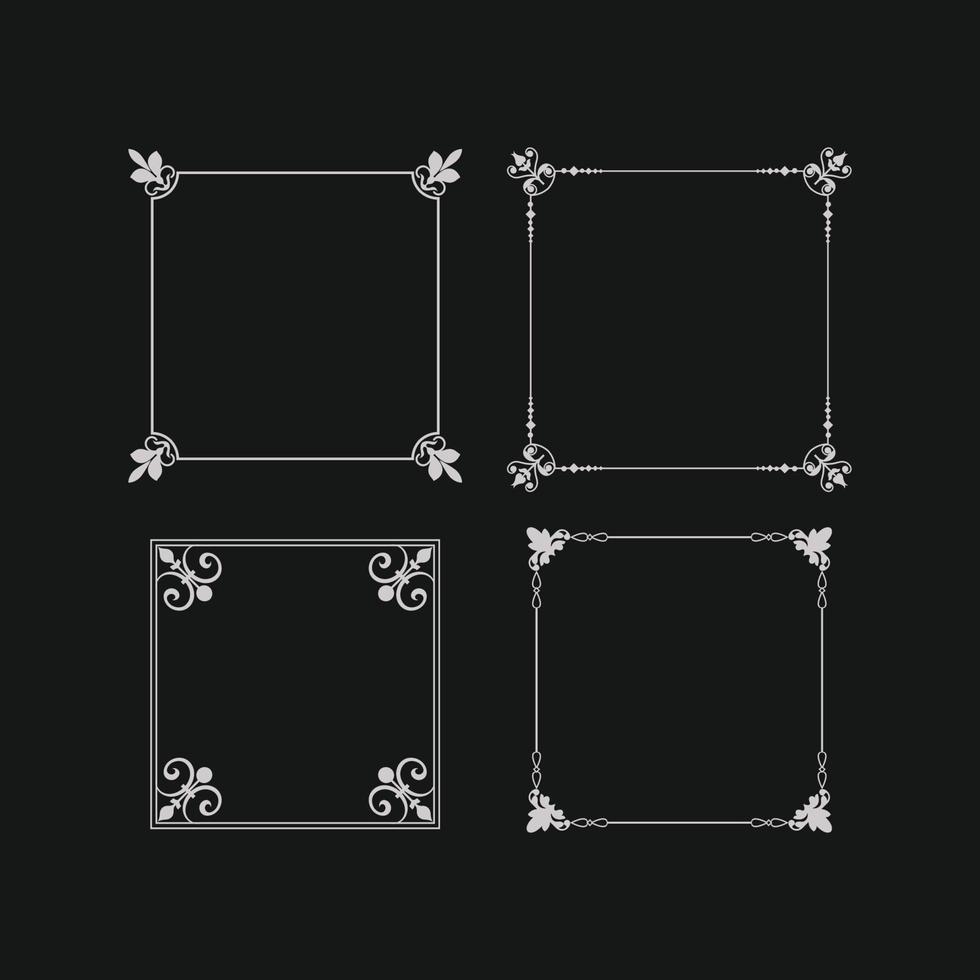 collection of ornamental frames in calligraphic style vector