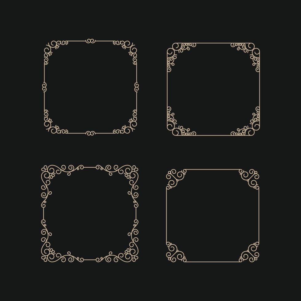 collection of retro ornamental frames vector