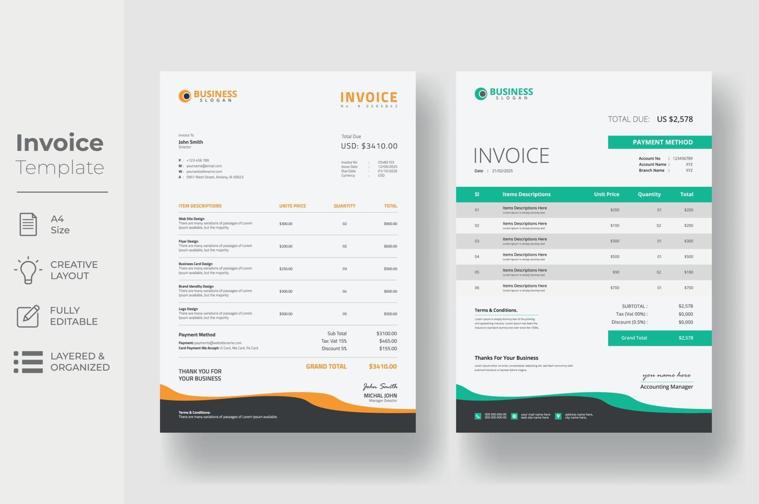 factura mínimo diseño plantilla, negocio factura formar modelo vector